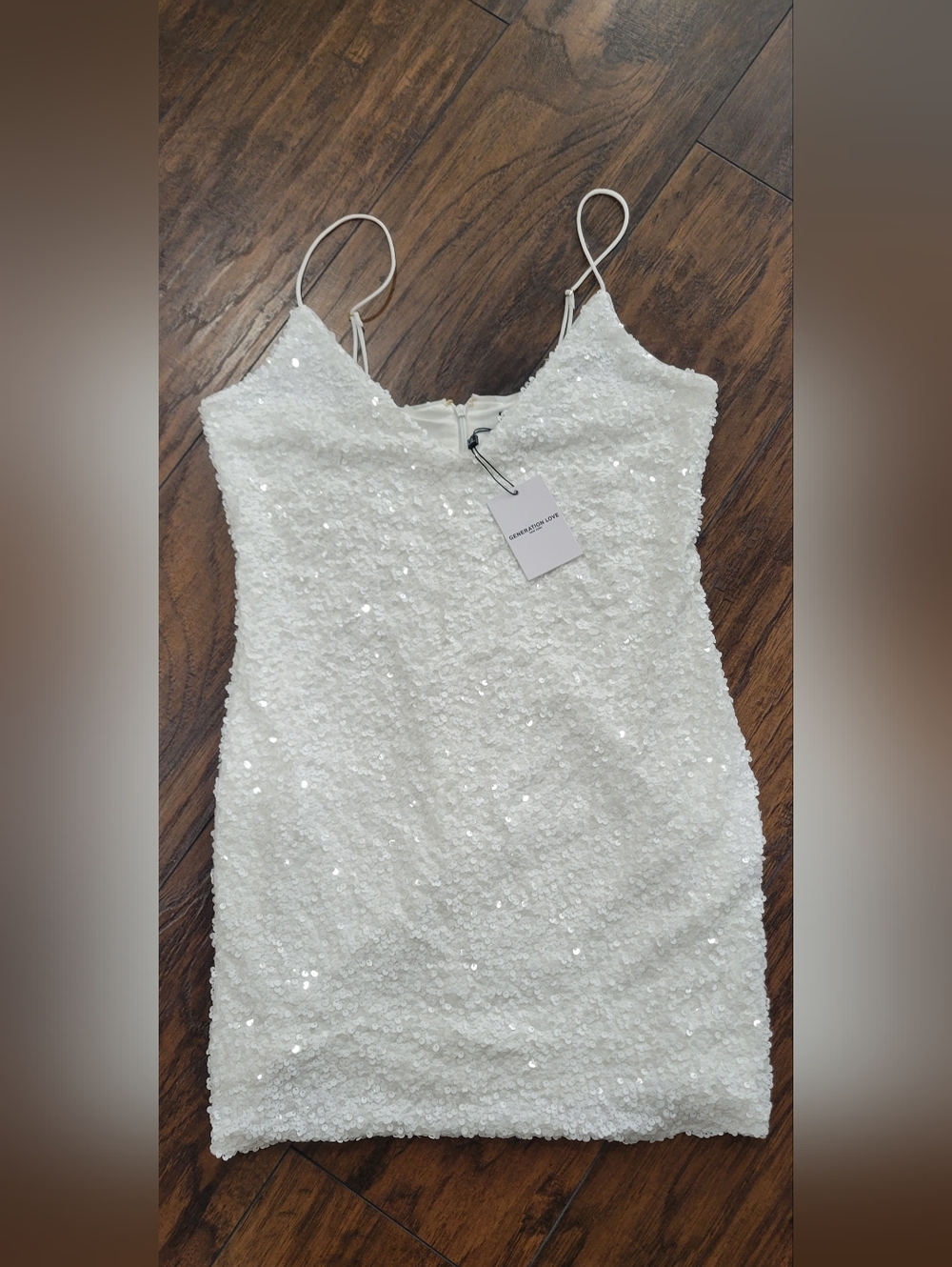 New! Generation Love White Sequin Dress